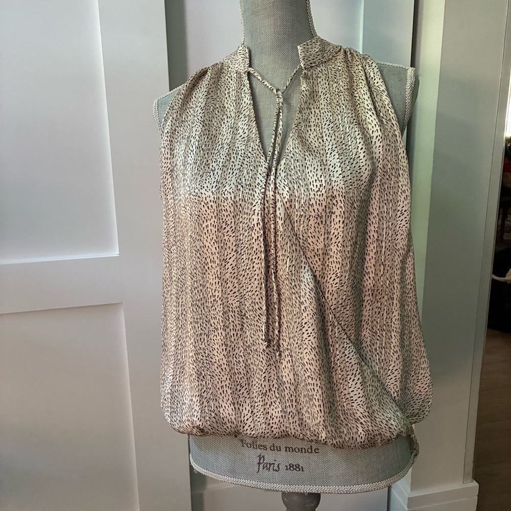 Veronica M Pink Sleeveless Blouse with Tie Front